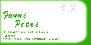 fanni petri business card